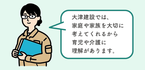 仕事と育児・介護の両立支援がある！